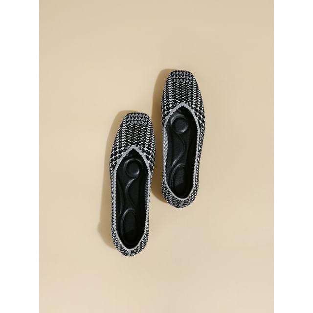 Square Toe Woven Flats