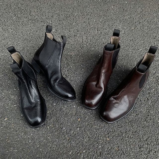 Short Faux Leather Boots Chelsea