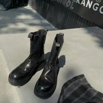 Chelsea Boots Short Leather Faux