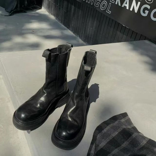 Chelsea Boots Short Leather Faux