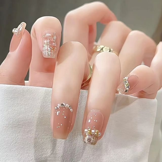 Faux Pearl Press-On Nails