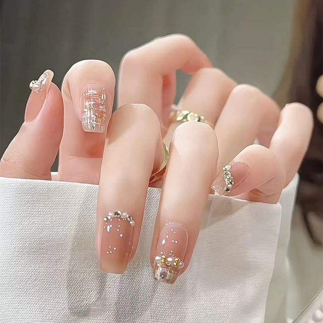 Faux Pearl Press-On Nails