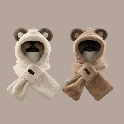 Bear Ear Scarfed Trapper Hat