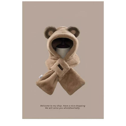 Bear Ear Scarfed Trapper Hat