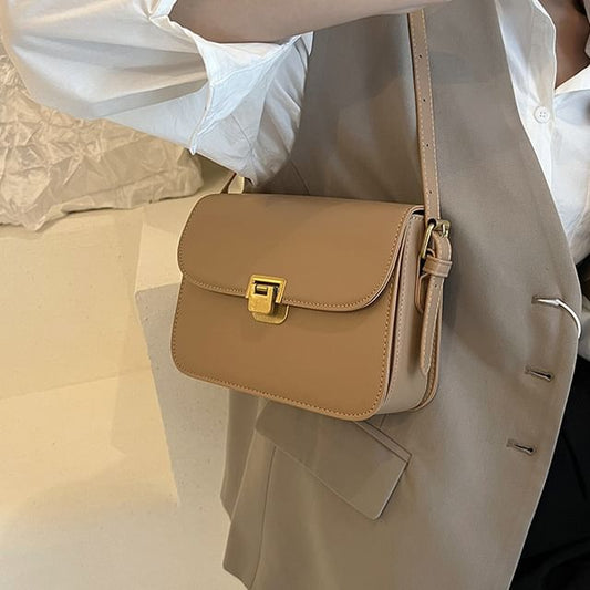 Faux Leather Flap Shoulder Bag