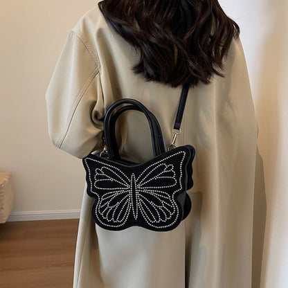 Butterfly Studded Crossbody Bag
