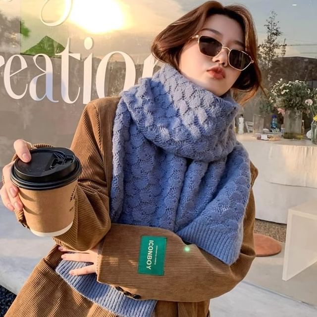 Pointelle Scarf Knit Plain