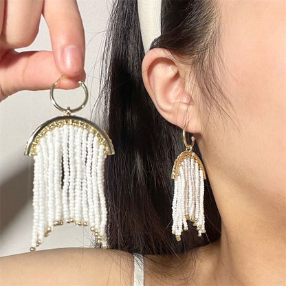 Fringed Beaded Earring