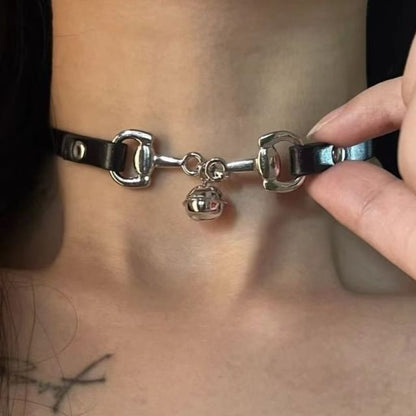 Faux Leather Bell Choker
