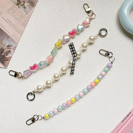 Heart / Faux Pearl / Bead Phone Strap