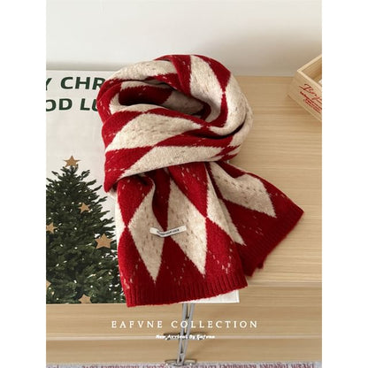Scarf Argyle Knit
