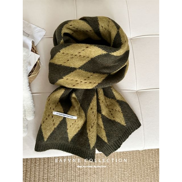 Scarf Argyle Knit