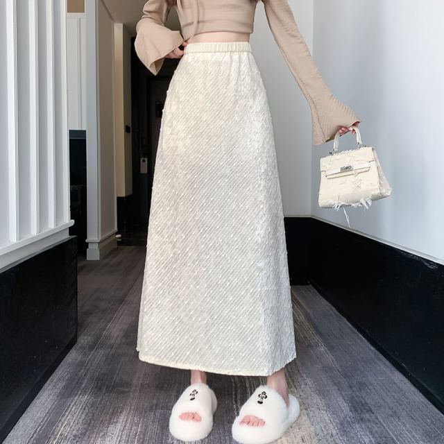 High-Waist Plain Skirt