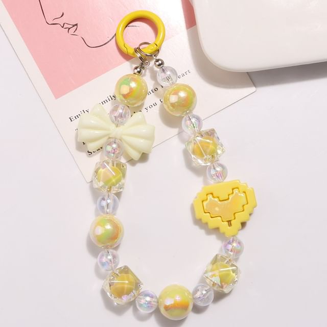 Heart Bow Bead Acrylic Bag Charm