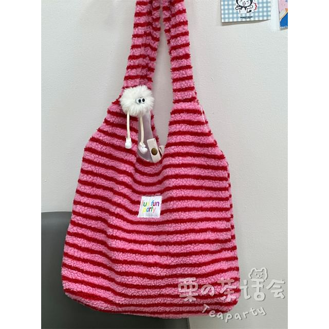 Striped Tote Bag / Bag Charm / Set