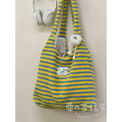 Striped Tote Bag / Bag Charm / Set