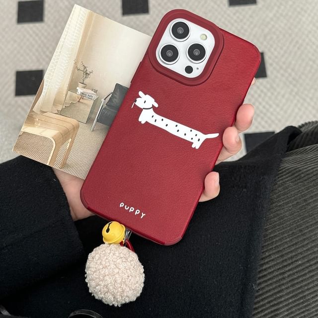 Case Dog Bell Phone Pom