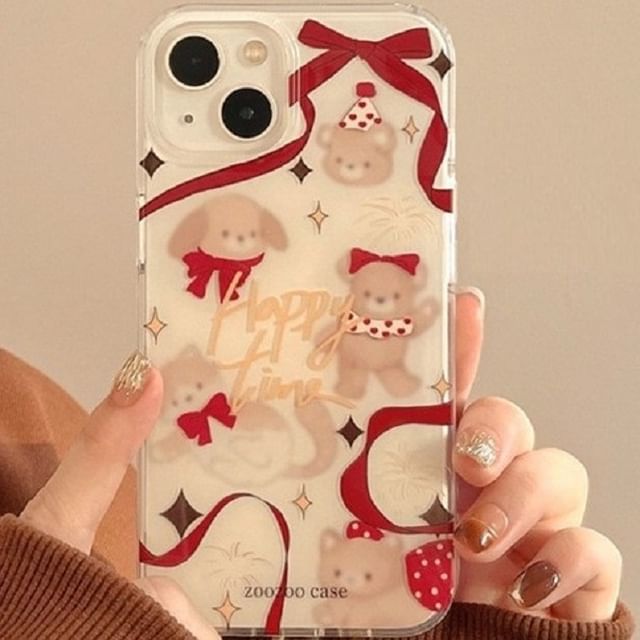 Animal Ribbon Bell Pom Pom Phone Case