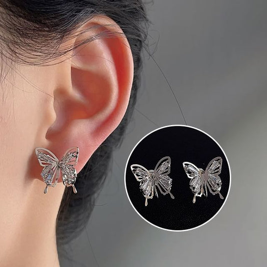 Clip-On Earring Butterfly Rhinestone