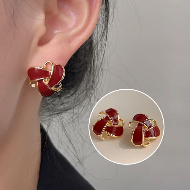 Clip-On Earring Geometric Glaze