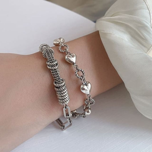 Heart Layered Alloy Bracelet