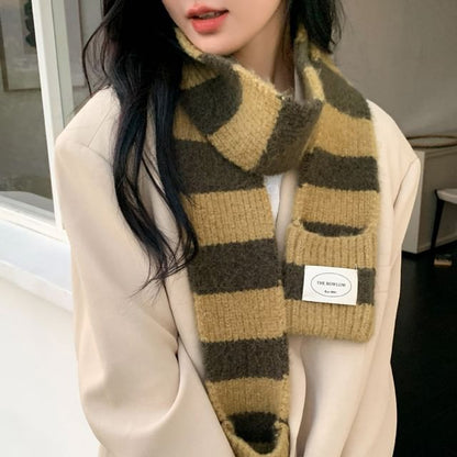 Light Knit Striped Scarf