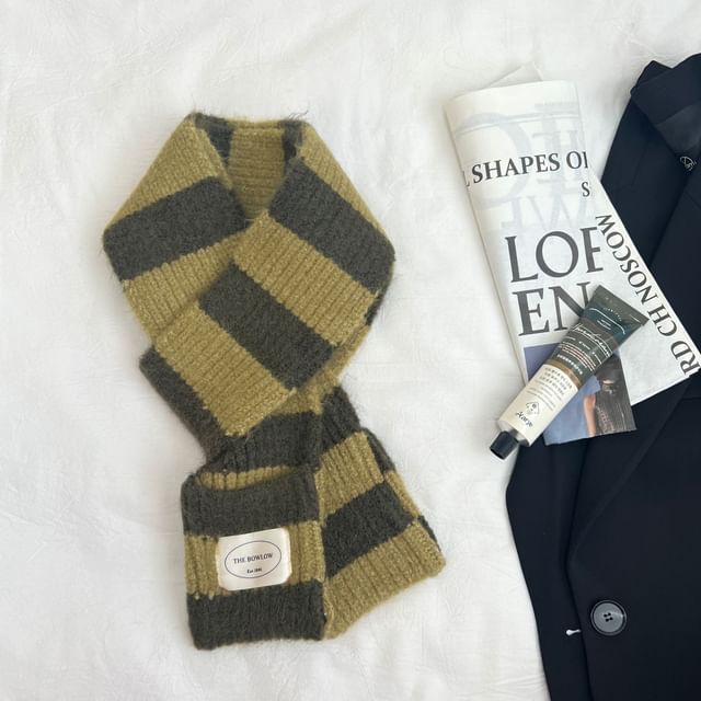 Light Knit Striped Scarf