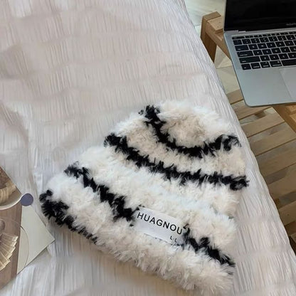 Striped Lettering Beanie