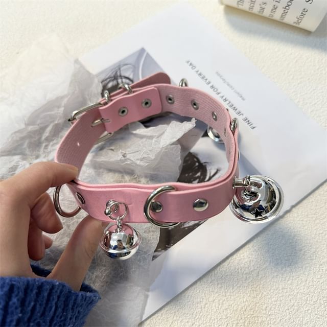 Bell Faux Leather Choker / Leash