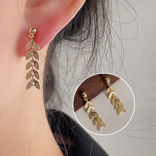 Alloy Dangle Leaf Earring
