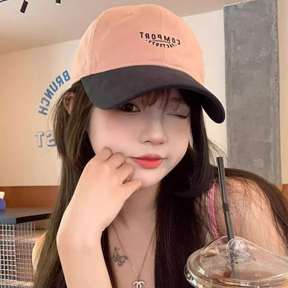 Embroidered Two Tone Lettering Baseball Cap