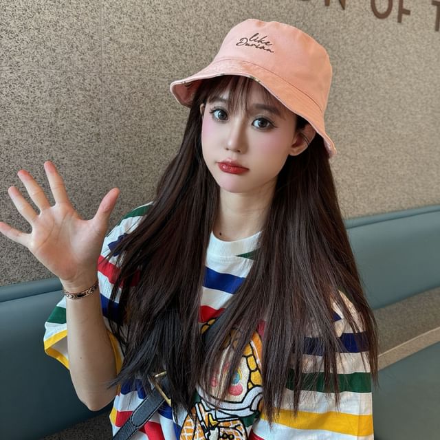 Reversible Embroidered Hat Lettering Bucket