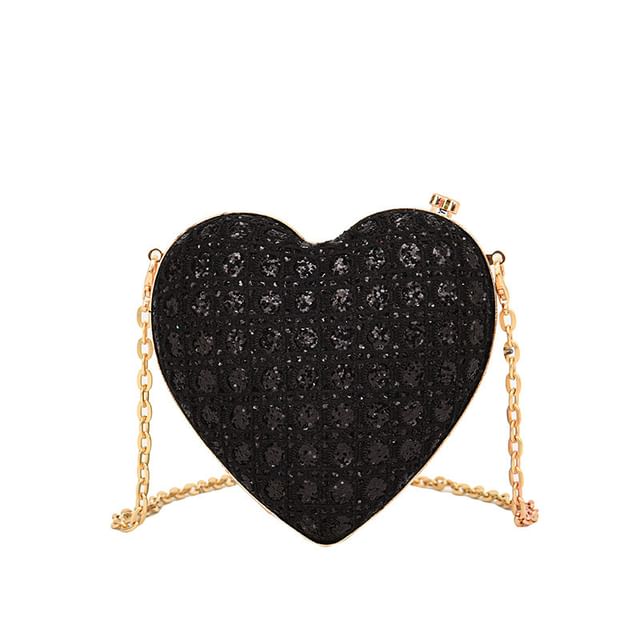 Rhinestone Heart Crossbody Bag