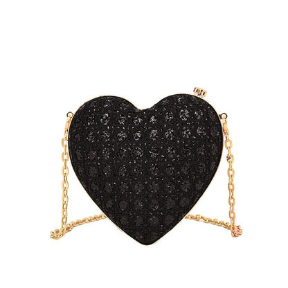 Rhinestone Heart Crossbody Bag