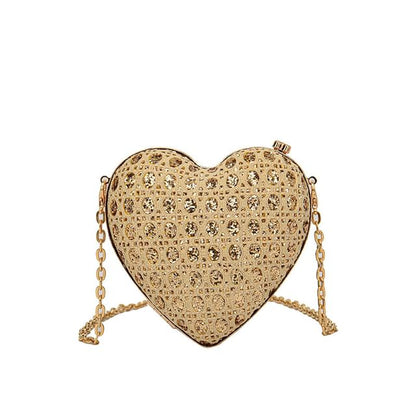 Rhinestone Heart Crossbody Bag