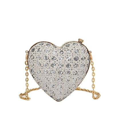 Rhinestone Heart Crossbody Bag