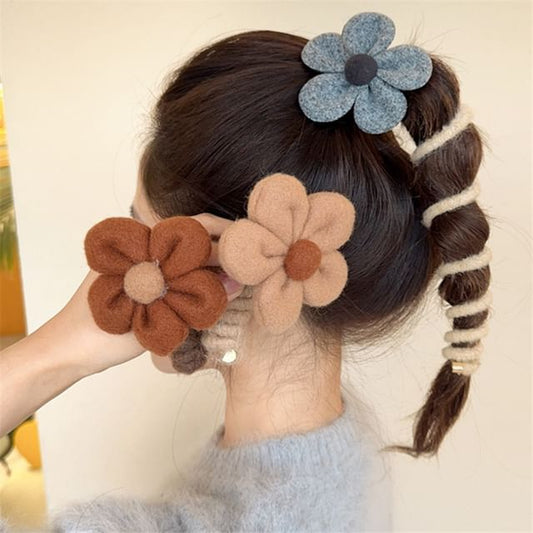 Floral Fabric Coil Hair Tie