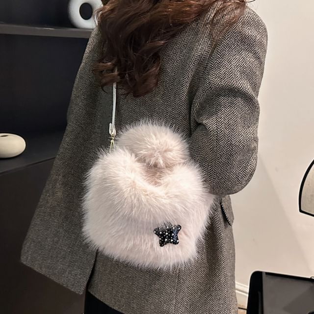 Plain Fluffy Crossbody Bag