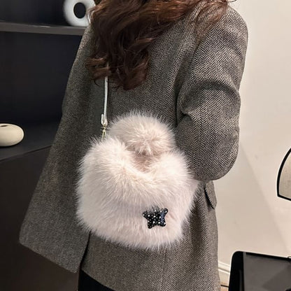 Plain Fluffy Crossbody Bag