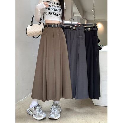 High Waist Plain Midi A