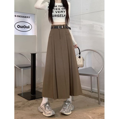 High Waist Plain Midi A