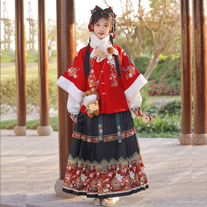 Flower Embroidered Hanfu Costume Set