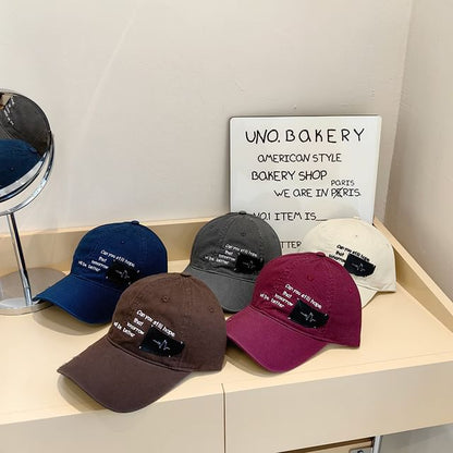 Lettering Applique Cap Distressed Baseball