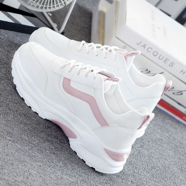 Two Tone Platform Sneakers