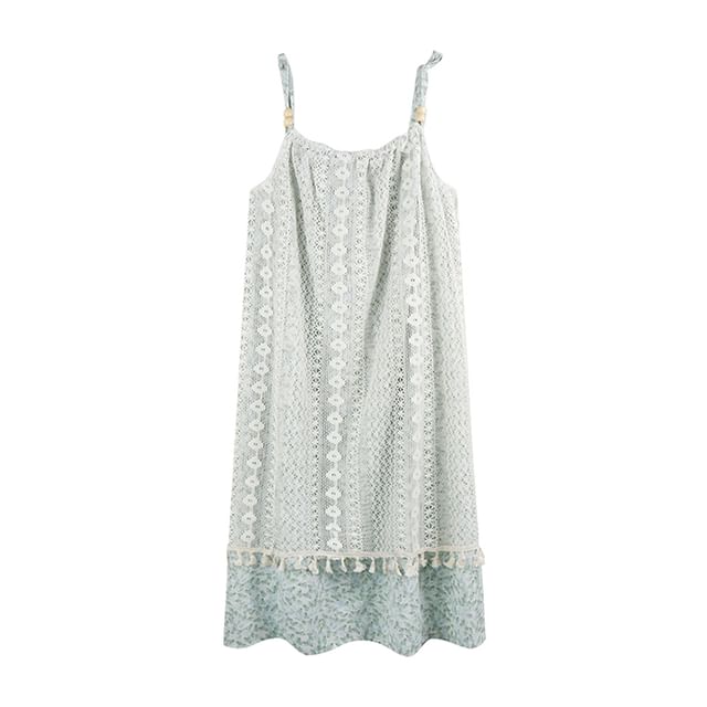 Thin Strap Lace Midi A-Line Dress
