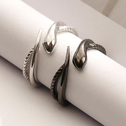 Couple Matching Serpent Open Ring