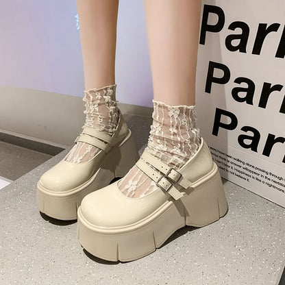Plain Platform Mary Jane Shoes