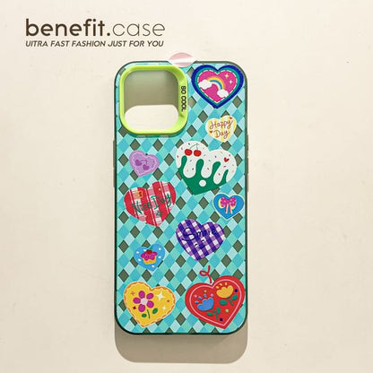 Heart / Star Argyle Phone Case