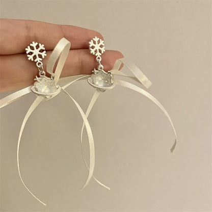 Snowflake Ribbon / Choker Earring Drop