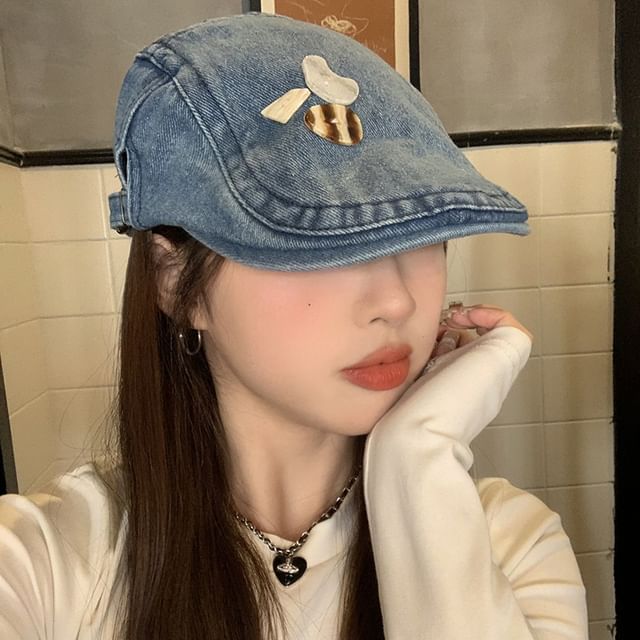 Denim Flat Cap